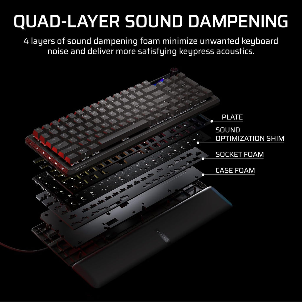 Corsair Vanguard PRO 96 Wired Hall Effect Magnetic Mechanical Gaming Keyboard – 96% Layout, MGX Hyperdrive Switches, 8000Hz Polling, Rapid Trigger, Virtual Stream Deck, SOCD Flashtap, QWERTY US