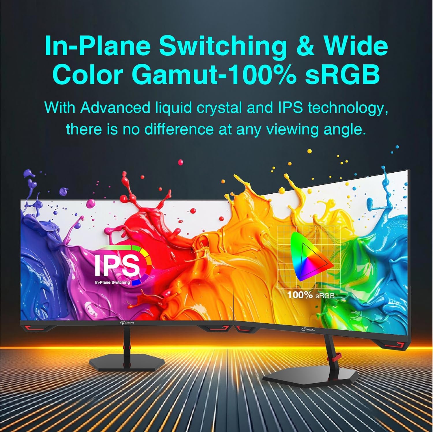 ArcticPro 24.5 inch 300Hz 240Hz Gaming Monitor, FHD 1080p, 1ms, PC Monitor Gaming, IPS, Adaptive sync, PC Monitor, NTSC 85%, sRGB 120%, Ultra Slim, DP x2, HDMI x2, VESA, with DP Cable up to 300Hz