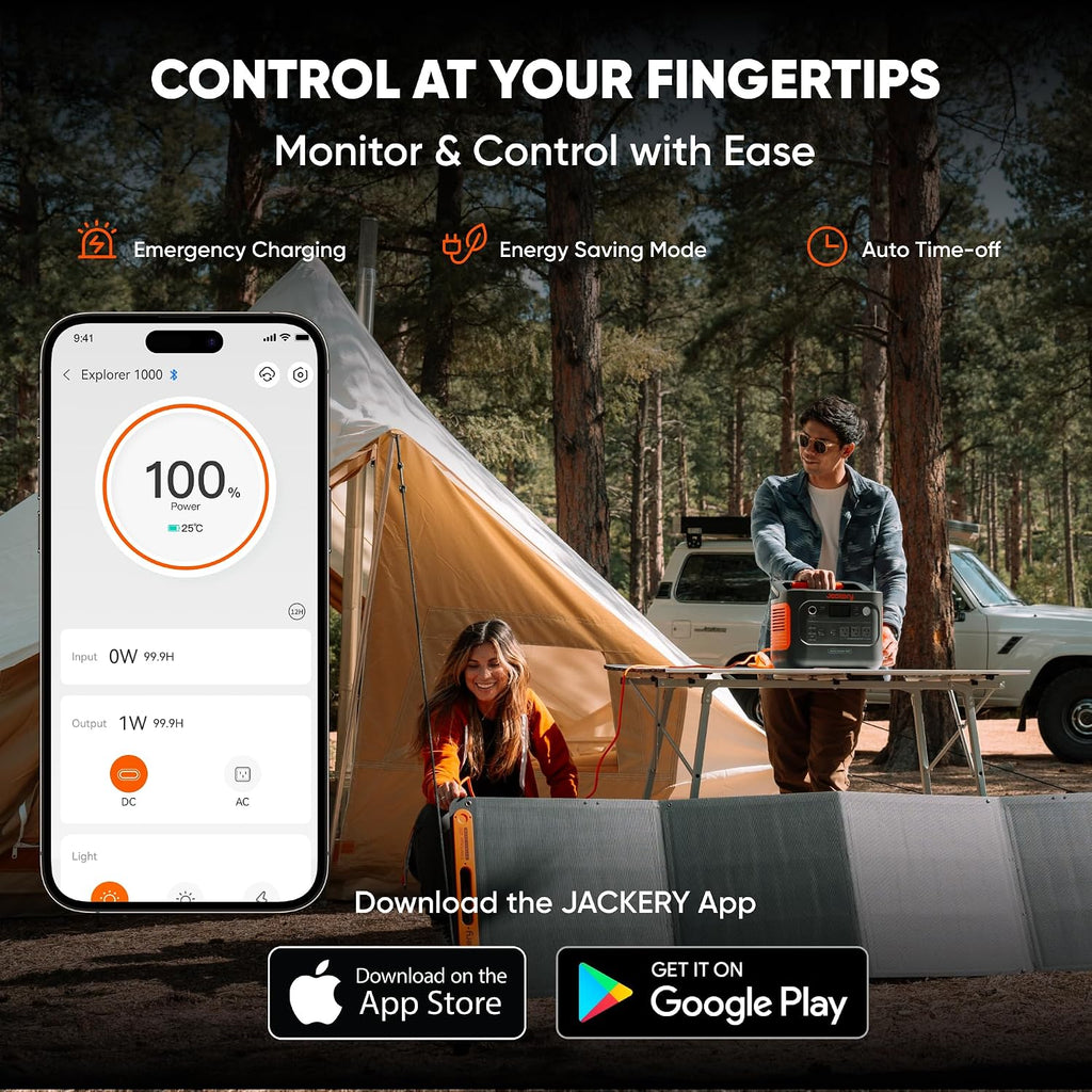 Jackery Solar Generator 1000 v2 with 2 * 200W Solar Panels, 1070Wh LiFePO4 Portable Power Station, 1500W AC Output, 1hr Fast Charge, Backup Power for Outdoor Camping, RV, Off-Grid & Emergency
