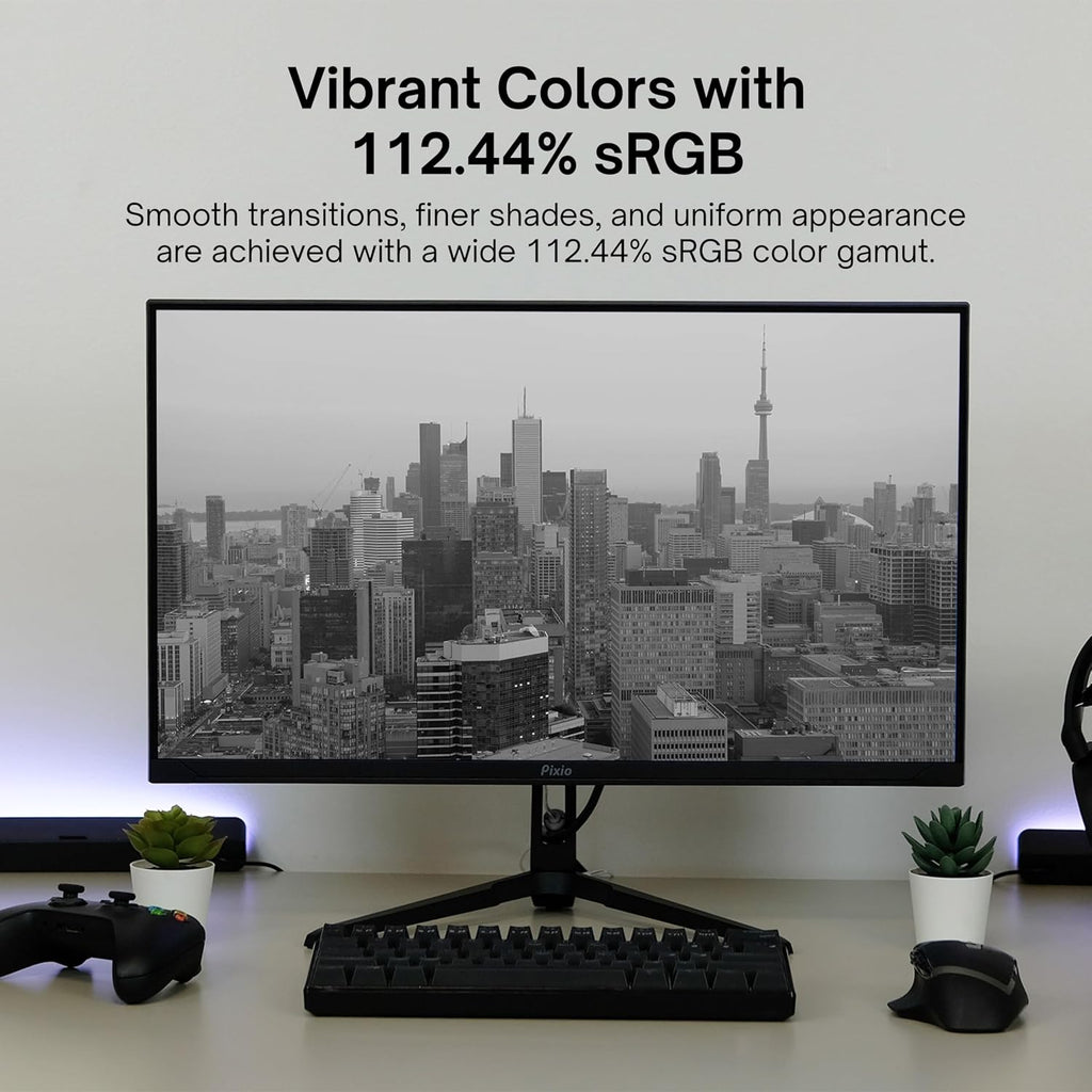 Pixio PX248 Wave 24 inch 200Hz Refresh Rate FHD 1080p Resolution Fast IPS Panel 1ms GTG Response Time Built-in Speakers Gaming Monitor with Adaptive Sync
