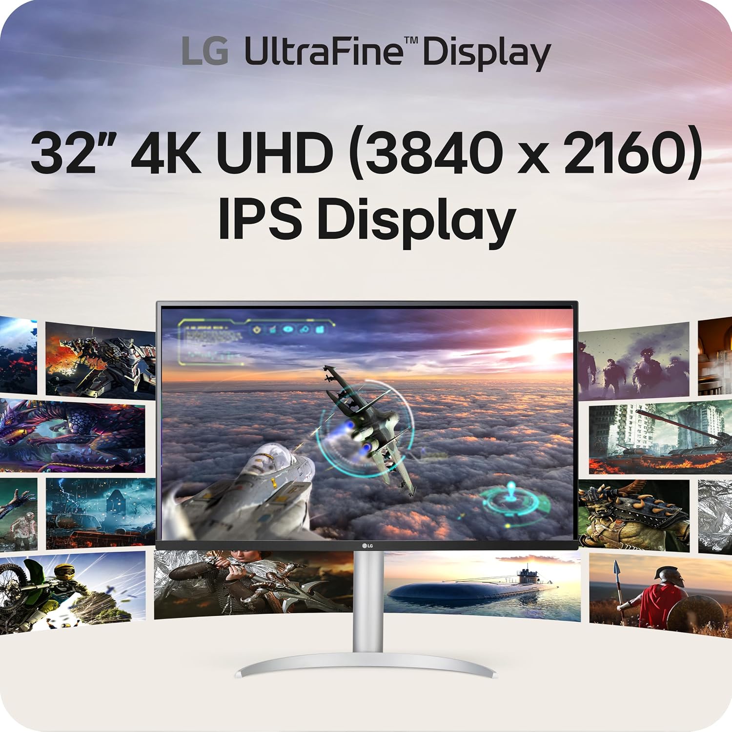 LG 32UP83AK-W 32-inch Ultrafine 4K UHD (3840 x 2160) IPS Computer Monitor, 60Hz, HDR10, Built-in Speaker, Reader Mode, HDMI, DisplayPort, USB Type-C 60W PD, Tilt/Height/Pivot Adjustable Stand, White
