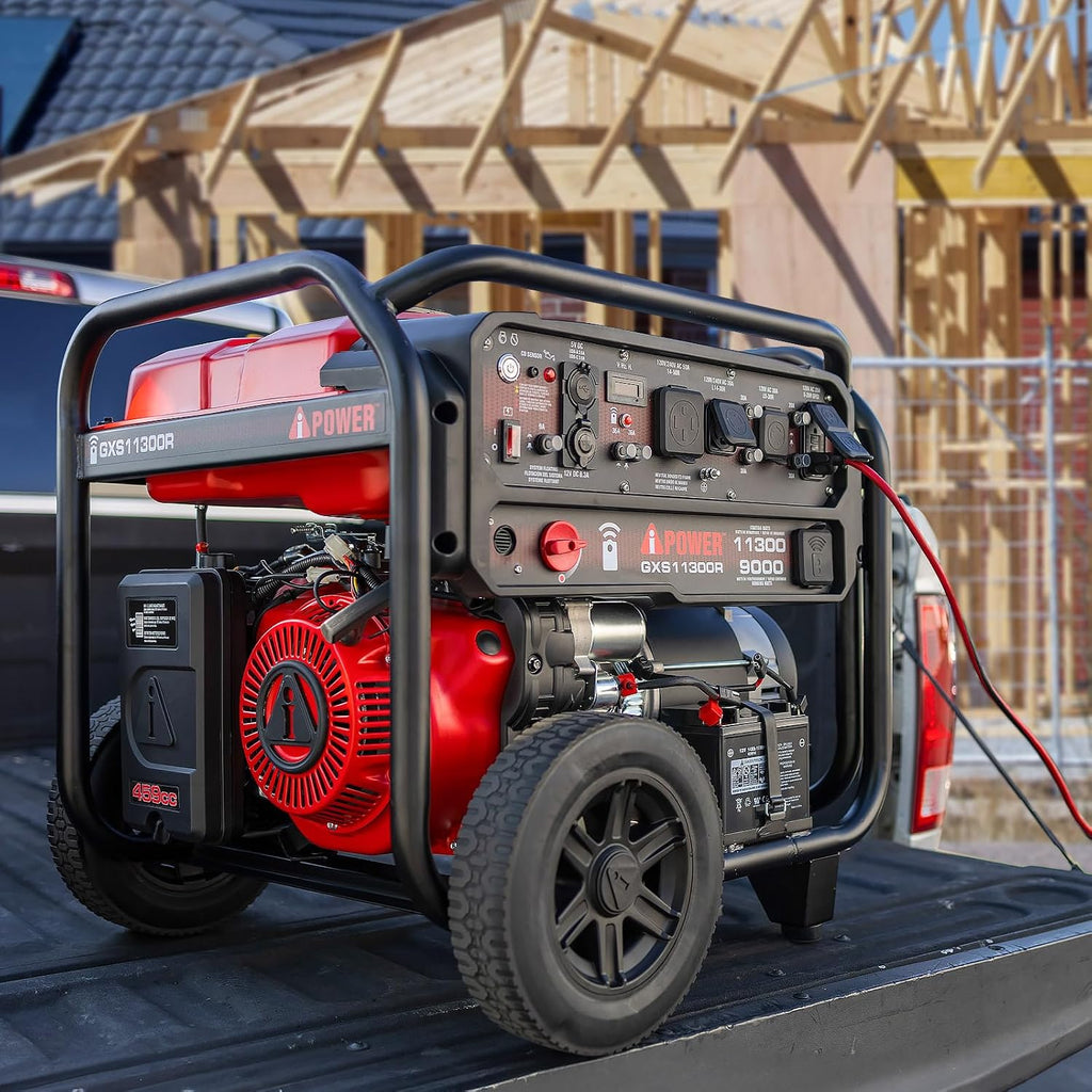 A-iPower 11300-Watt Remote Start Portable Generator Gas Powered, Heavy Duty Generators with 459cc OHV Engine forHome Use, Jobsite, Emergency, Power Outages (GXS11300R)