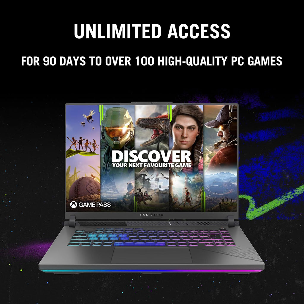 ASUS ROG Strix G16 Gaming Laptop, 16' Nebula Display 16:10 QHD 240Hz, GeForce RTX 4060, Intel® Core™ i9-14900HX, 16GB DDR5-5600, 1TB PCIe SSD, Wi-Fi 6E, Windows 11, G614JVR-ES94