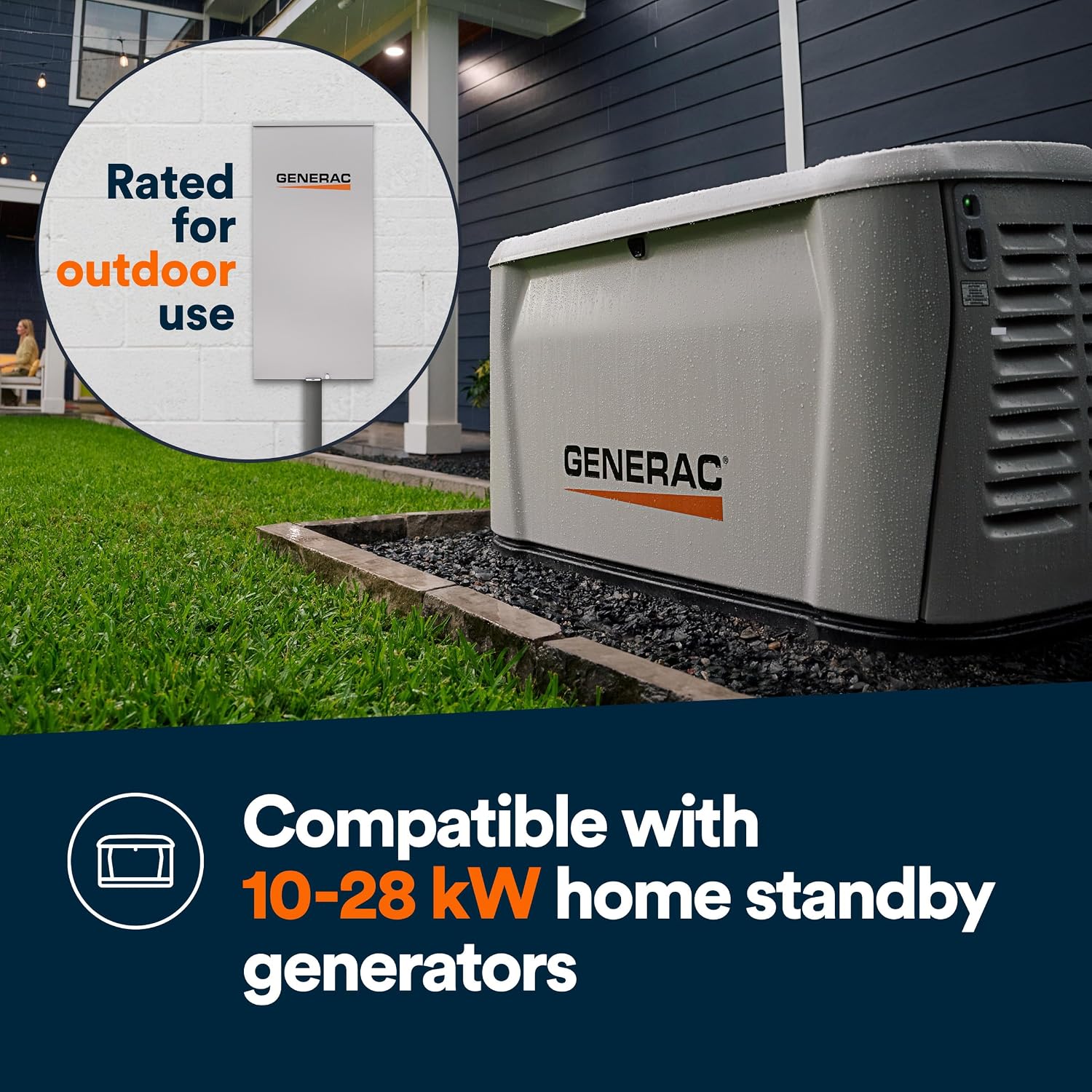 Generac 200-Amp Automatic Generator Transfer Switch, Open Transition, Service Rated, Integrated Brownout Protection, Outdoor Enclosure