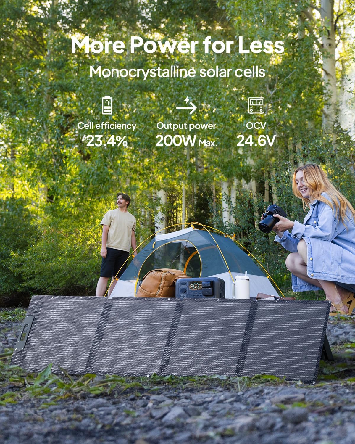 BLUETTI AC200PL Solar Generator with 200W Solar Panel (Ship Separately), 2304Wh LFP Battery Backup, Expandable to 8448Wh, 4 2400W AC Outlets (3600W Power Lifting), TT30 Output for RV, Camping, Outage