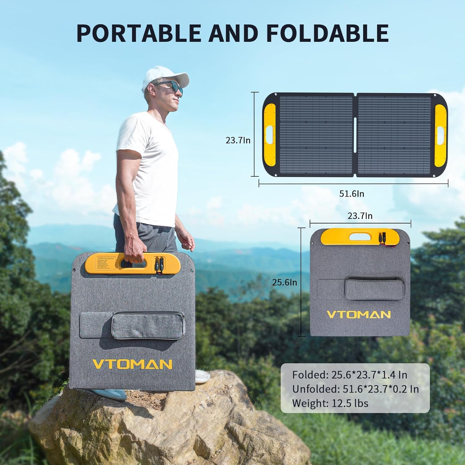 VTOMAN 2376Wh Portable Power Station with Extra Battery & 110W Solar Panel - 1500W Up to 3000W Solar Power Generator for Home Backup, Off-grid, Road Trip, RV, Camping, Fishing, Emergencies