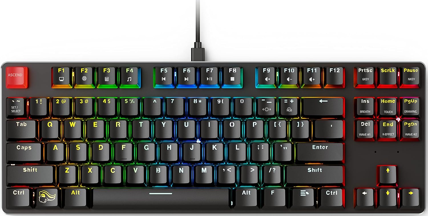 GLORIOUS Custom Gaming Keyboard - GMMK 85% Percent TKL - USB C Wired Mechanical Keyboard - RGB Hot Swappable Switches & Keycaps - Black Metal Top Plate