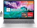 HP 15.6' Full HD Business Laptop, AMD Ryzen 5 7520U Processor, 16GB RAM, 512GB SSD, AMD Radeon Graphics, Bluetooth, Wi-Fi, Win11 Pro, Silver, 32GB Hotface USB Card