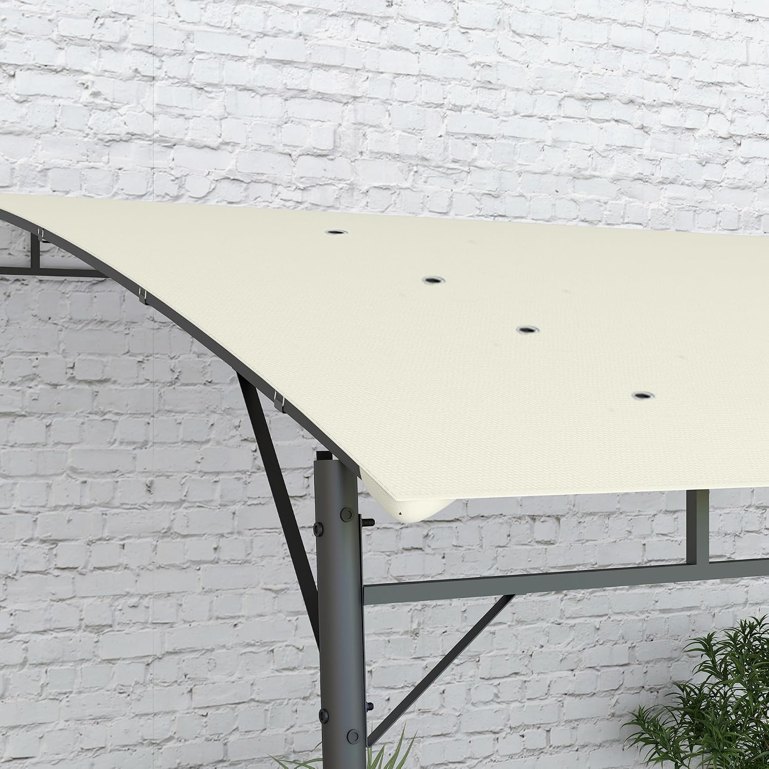 Outsunny 10' x 13' Outdoor Pergola Gazebo with UV-Resistant Canopy and Metal Frame, Sun Shade Shelter for Porch, Patio, Deck, Backyard, Cream