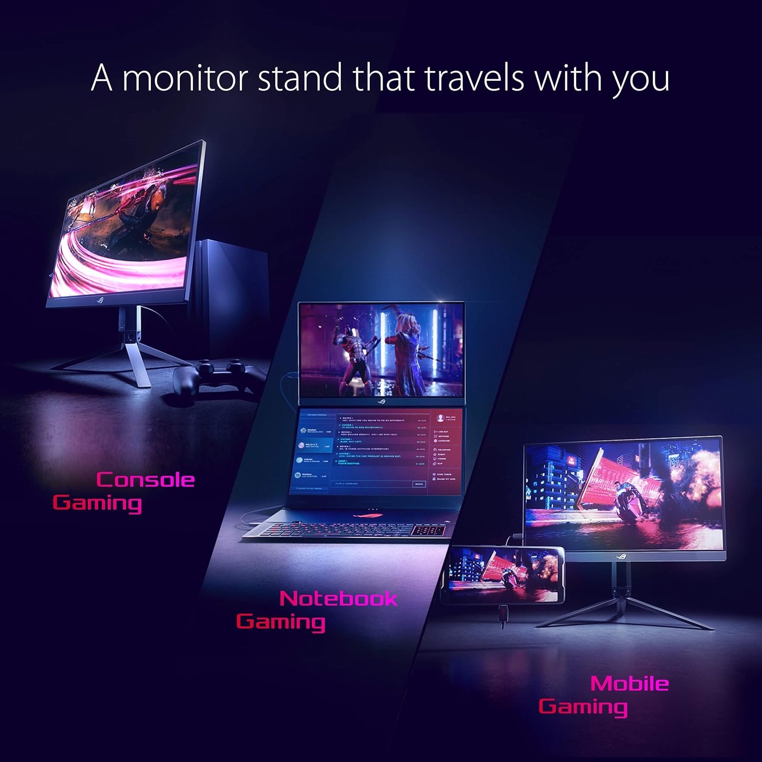 ASUS ROG Strix 17.3' 1080P Portable Gaming Monitor (XG17AHP)-FHD, IPS, 240Hz, Adaptive-Sync, Built-in Battery, ROG Bag, Tripod Stand, USB Type-C, Micro HDMI for Laptop, PC, Console, 3-Year Warranty