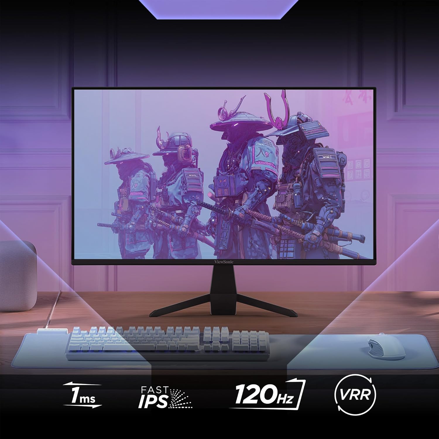 ViewSonic VX2470-MHD 24 Inch 1080p Monitor, IPS Display with 120Hz and Variable Refresh Rate for Ultimate Home Entertainment, Eye Care Technology, HDMI, and DisplayPort Inputs