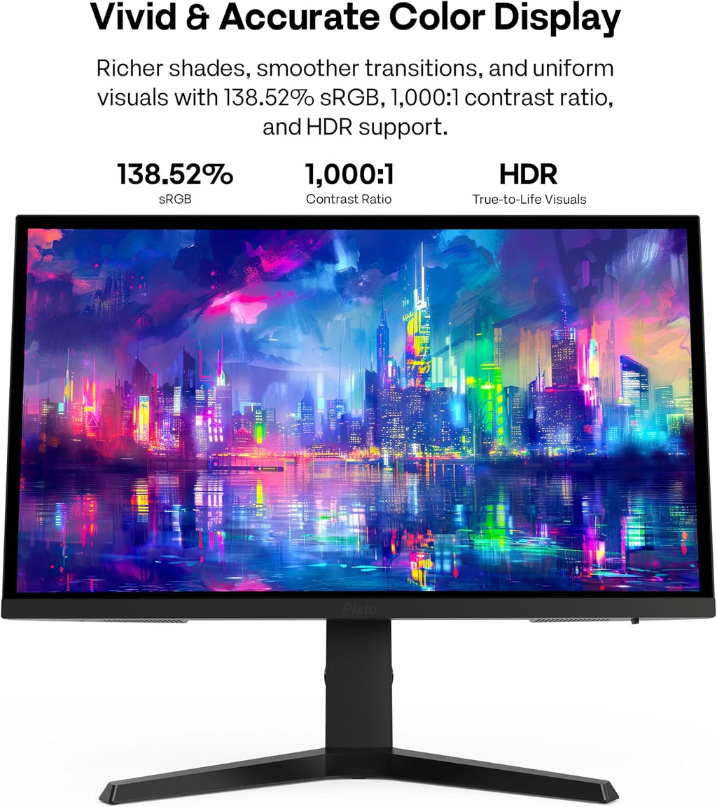 Pixio PX27U Prime Neo 27 inch Dual Mode UHD 4K 160Hz/FHD 1920x1080p 320Hz Fast IPS Panel 1ms GTG Response Time Gaming Monitor with Adaptive Sync HDR and Fully Adjustable Stand