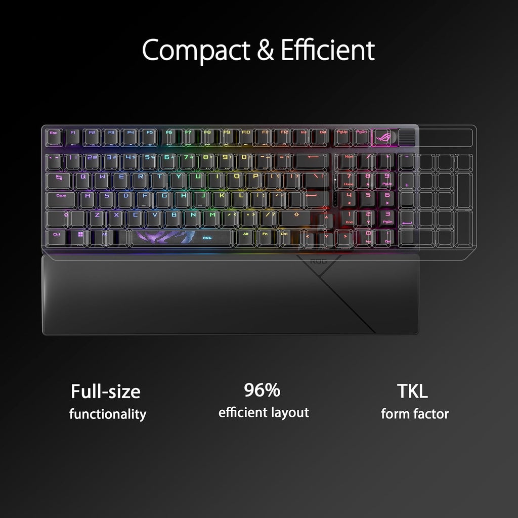 ASUS ROG Strix Scope II 96 Wireless Gaming Keyboard & ROG Spatha X Wireless Gaming Mouse (Magnetic Charging Stand