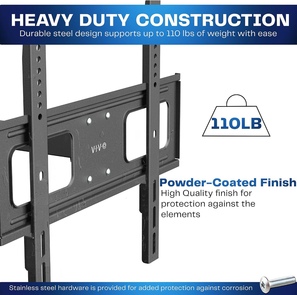 VIVO Outdoor No Drill Full Motion Gazebo TV Mount for 32 to 85 inch Screens, Articulating Bracket Holds up to 110 lbs, VESA up to 400x400, Black, MOUNT-GTM70
