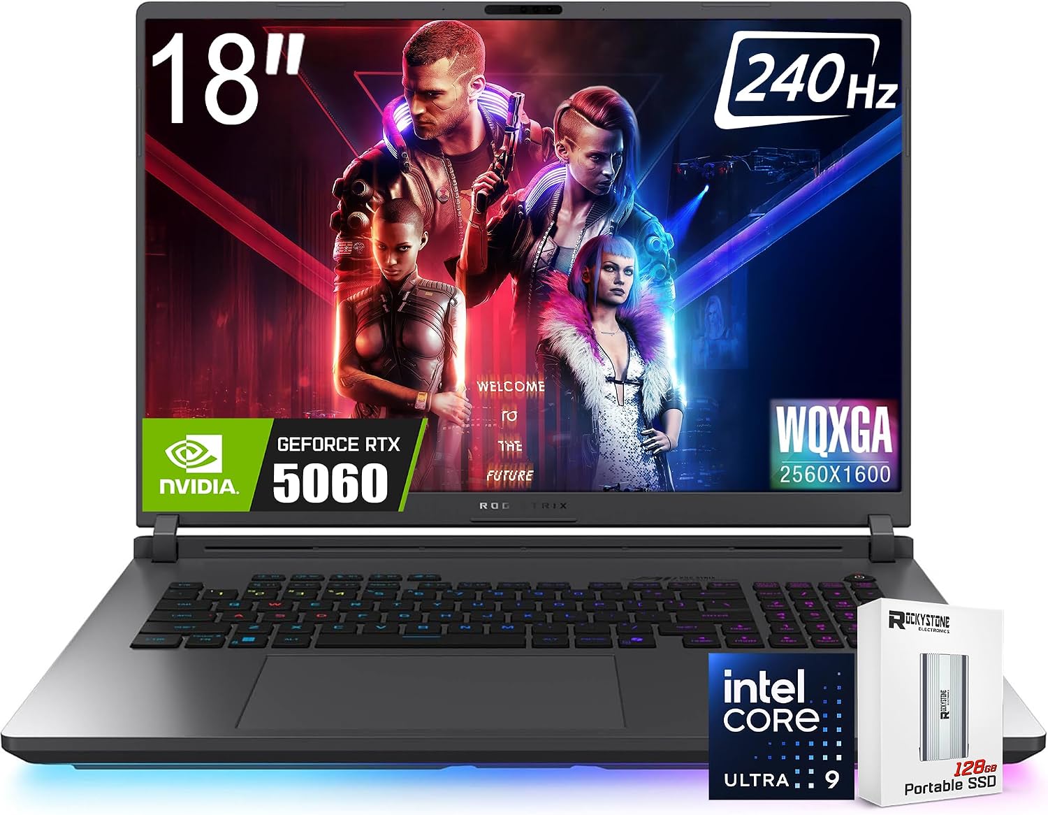 ASUS ROG Strix G18 G815 Gaming Copilot AI PC Laptop 18' 2.5k (2560x1600) 240Hz (100% DCI-P3, 3ms) Intel 24-core Ultra 9 275HX GeForce RTX 5060 RGB Backlit Wi-Fi7,Win11 W/128 PSD, 64GB | 2TB SSD