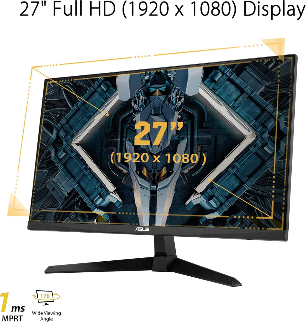 ASUS TUF Gaming 27' 1080P Gaming Monitor (VG277Q1A) - Full HD, 165Hz (Supports 144Hz)(Renewed)