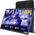 Portable Monitor 18.5' | 120HZ 1ms Gaming Monitor | 125% sRGB | FreeSync, HDR | 350Nits | USB-C & HDMI | VESA & Stand | Large Travel External Second Screen for Laptop, Computer, Game Consoles