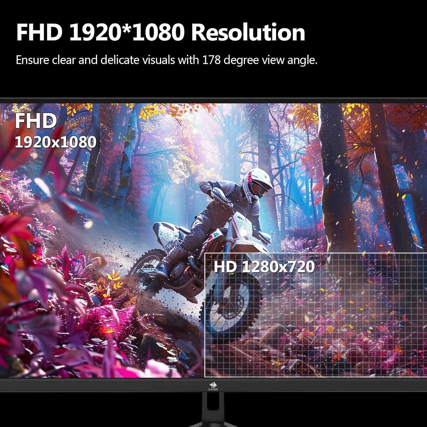 24.5' Gaming Monitor 240Hz, Z-Edge UG25F FHD 1920x1080 Computer Monitor, 1ms Frameless LED, Contrast Ratio 5000:1