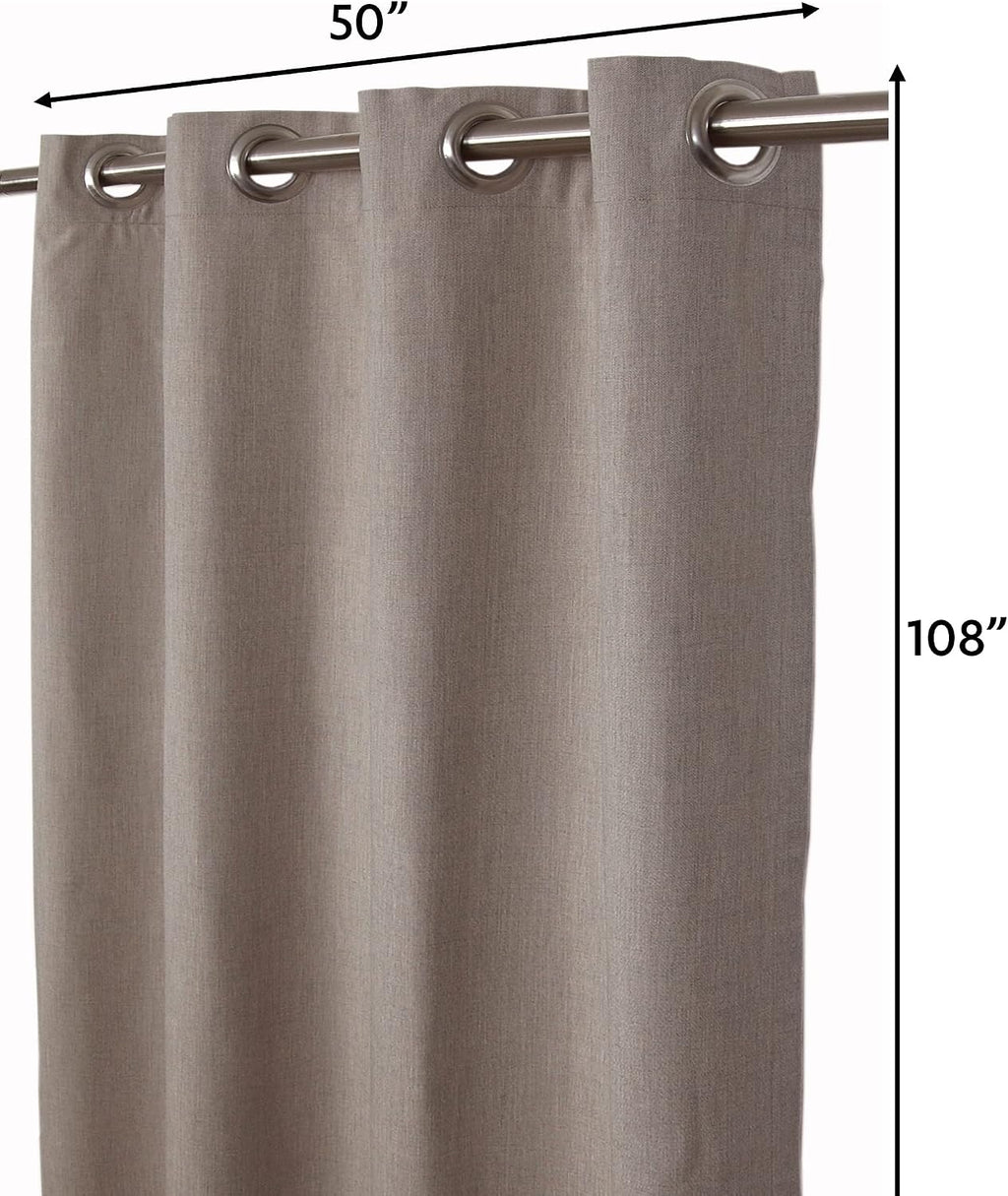 Outdoor/Indoor Sunbrella Curtain 108 inch x 50 inch with 8 Stainless Steel Grommets Cast Ash