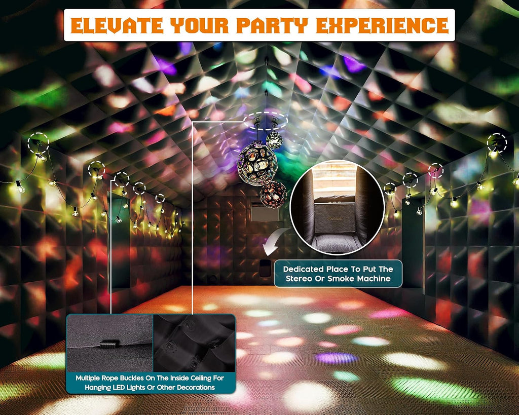 SPECRAFT 30x20x14 FT Large Inflatable Nightclub, Inflatable Tent for Parties with 2 Sides Escape Doors, Party Tent for Birthday Party/Outdoor Events, Black