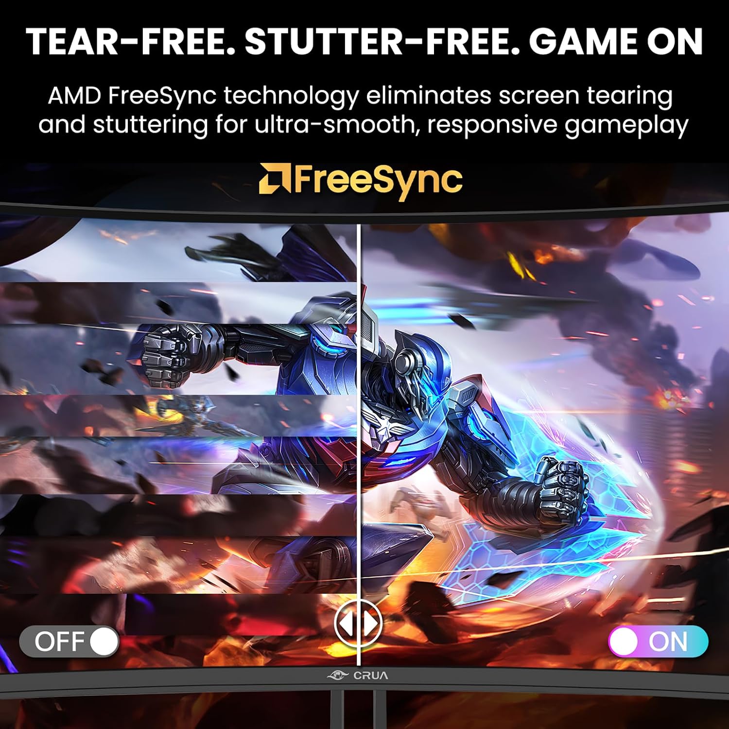 CRUA 34' Curved Gaming Monitor, 240Hz WQHD 3440x1440, UltraWide 21:9, 1500R VA, 120% sRGB, FreeSync, Built-in Speakers, Ideal for Gaming, Streaming, and Office Use, Wall Mountable Installs-Black