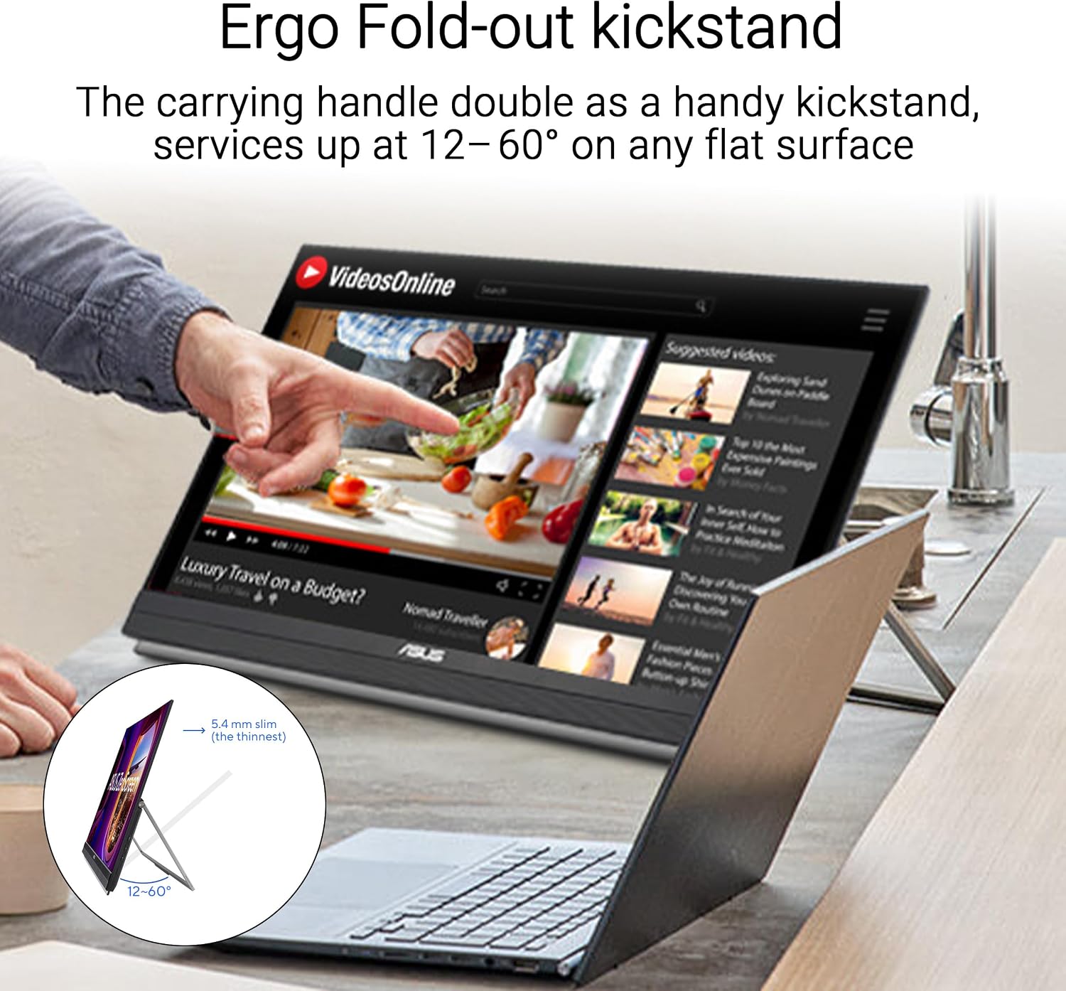 ASUS ZenScreen 27' 1440P Transportable Monitor (MB27ACF) - QHD (2560 x 1440), IPS, 100Hz, USB-C PD 70W, Speakers, Carrying Handle, Kickstand, C-clamp, Sub-woofer, 2.1 Channel Audio, 3 yr Warranty