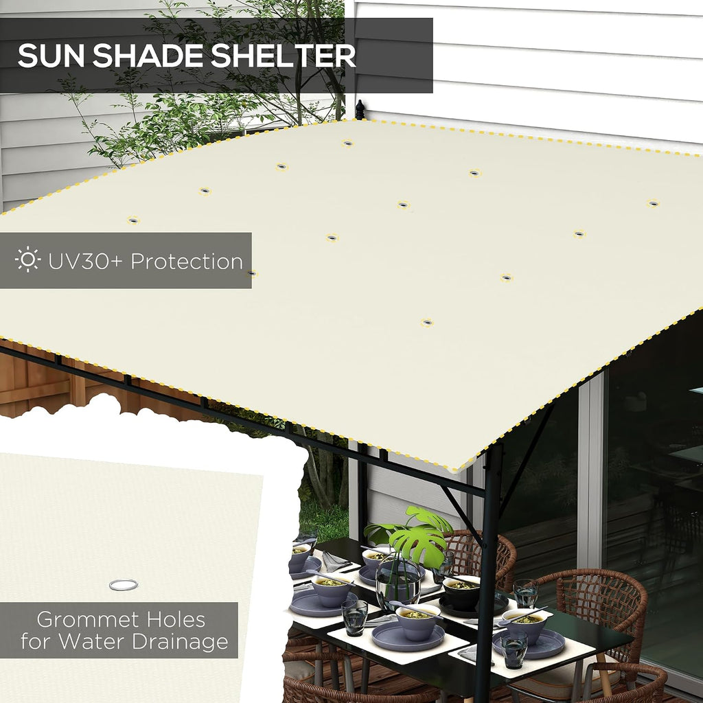 Outsunny 10' x 13' Outdoor Pergola Gazebo with UV-Resistant Canopy and Metal Frame, Sun Shade Shelter for Porch, Patio, Deck, Backyard, Cream