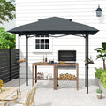 8×5 FT Pop Up Grill Gazebo, Outdoor Grill Canopy with Vented Roof & Side Shelves, Large Portable Canopy for Outdoor Barbecue, Backyard, Patio, Easy Assembly, Grey