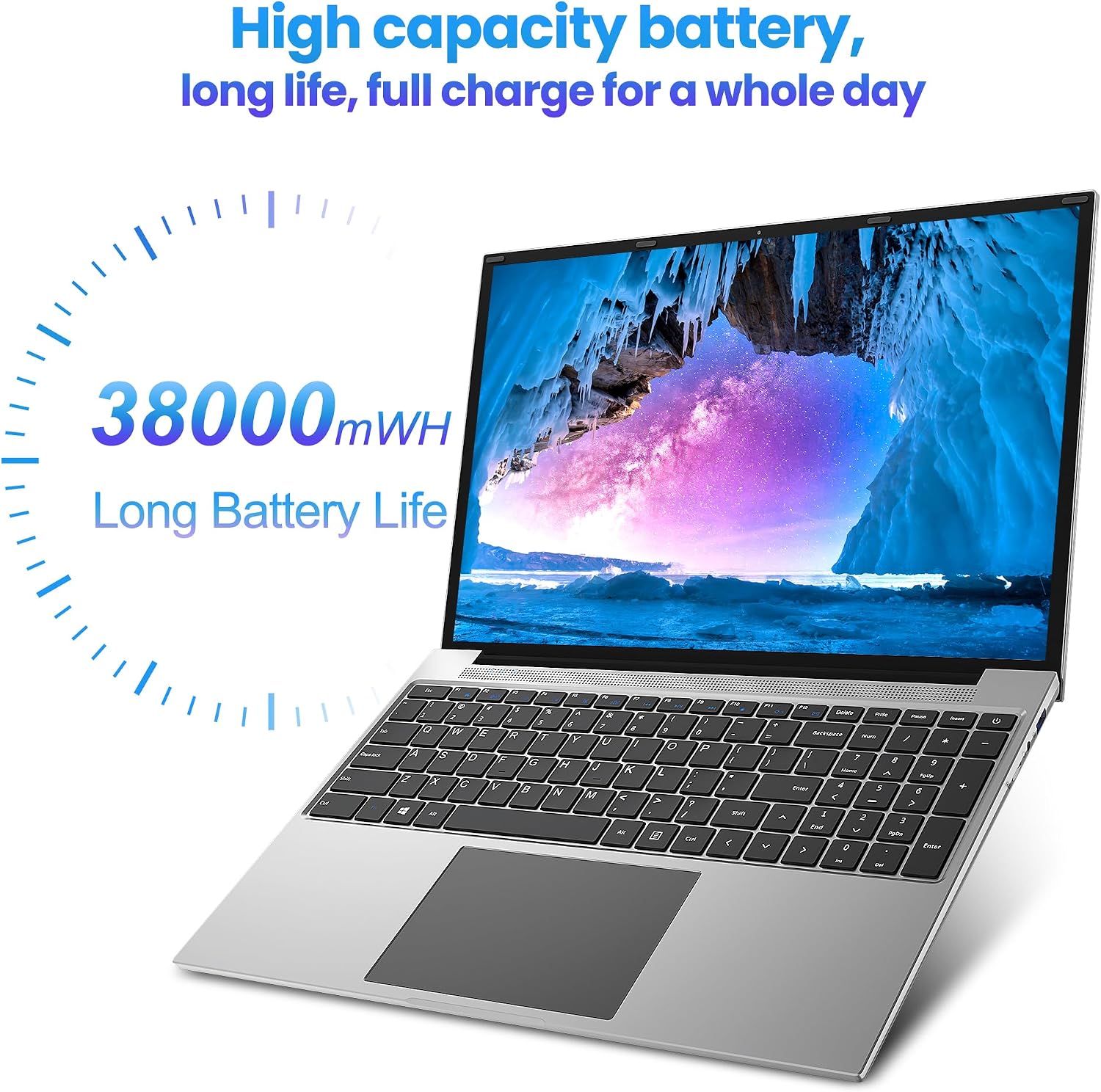 jumper 16 Inch Laptop,12th N150 Processor,1200P IPS Display,1-Year Office 365, 16GB DDR4, 1TB SSD 128GB ROM, Windows 11 Computer, tubro Boost 3.6GHz, Type-C, Purple, for Business and Students.