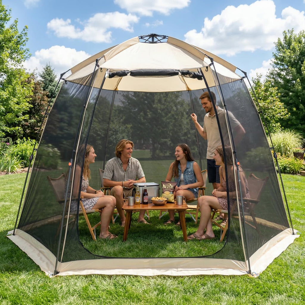 Alvantor® Screen House Gazebo, Pop Up Screen Tent, Instant Screen Room with Carry Bag, Outdoor Mosquito Tent Camping, Sun Shade Shelter for Patio, Garden, Backyard, Deck