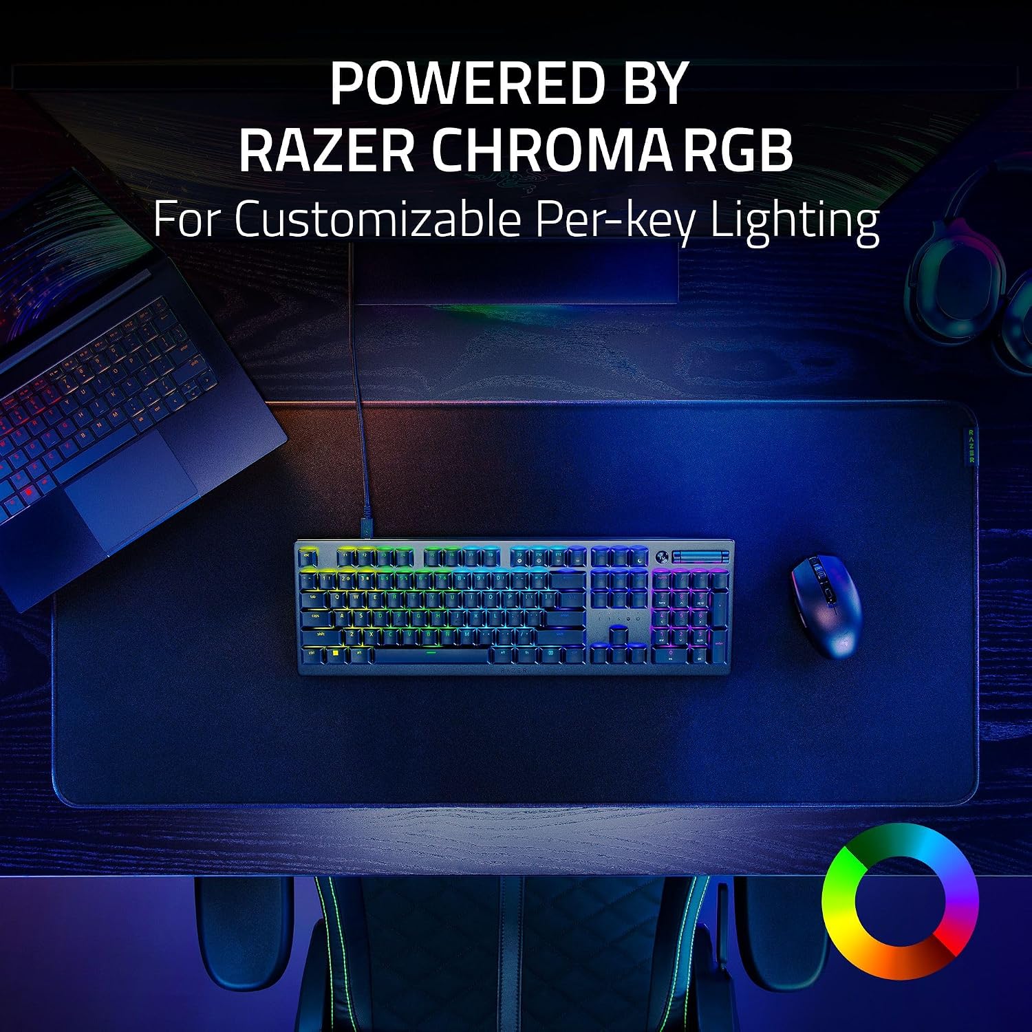 Razer DeathStalker V2 Gaming Keyboard: Low Profile Optical Switches Clicky Purple - Durable Coated Keycaps - Aluminum Top Plate - Multi Function Roller & Media Button - Chroma RGB - Snap Tap