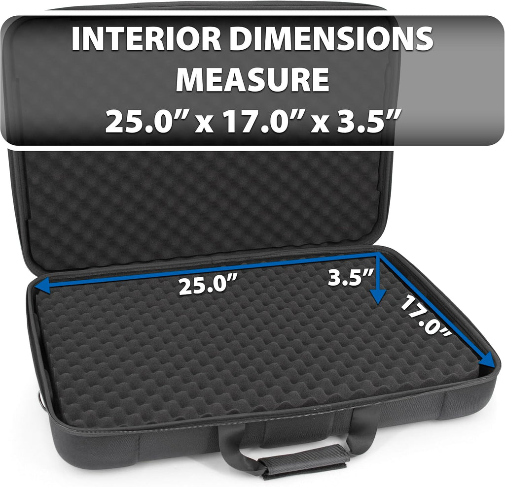CASEMATIX Portable Monitor Case for 24-29 Inch Screens, Hard Shell EVA Travel Case for 24' 27' Gaming Monitor or Portable Display, Padded Foam Screen Protector Carry Bag with Accessory Storage