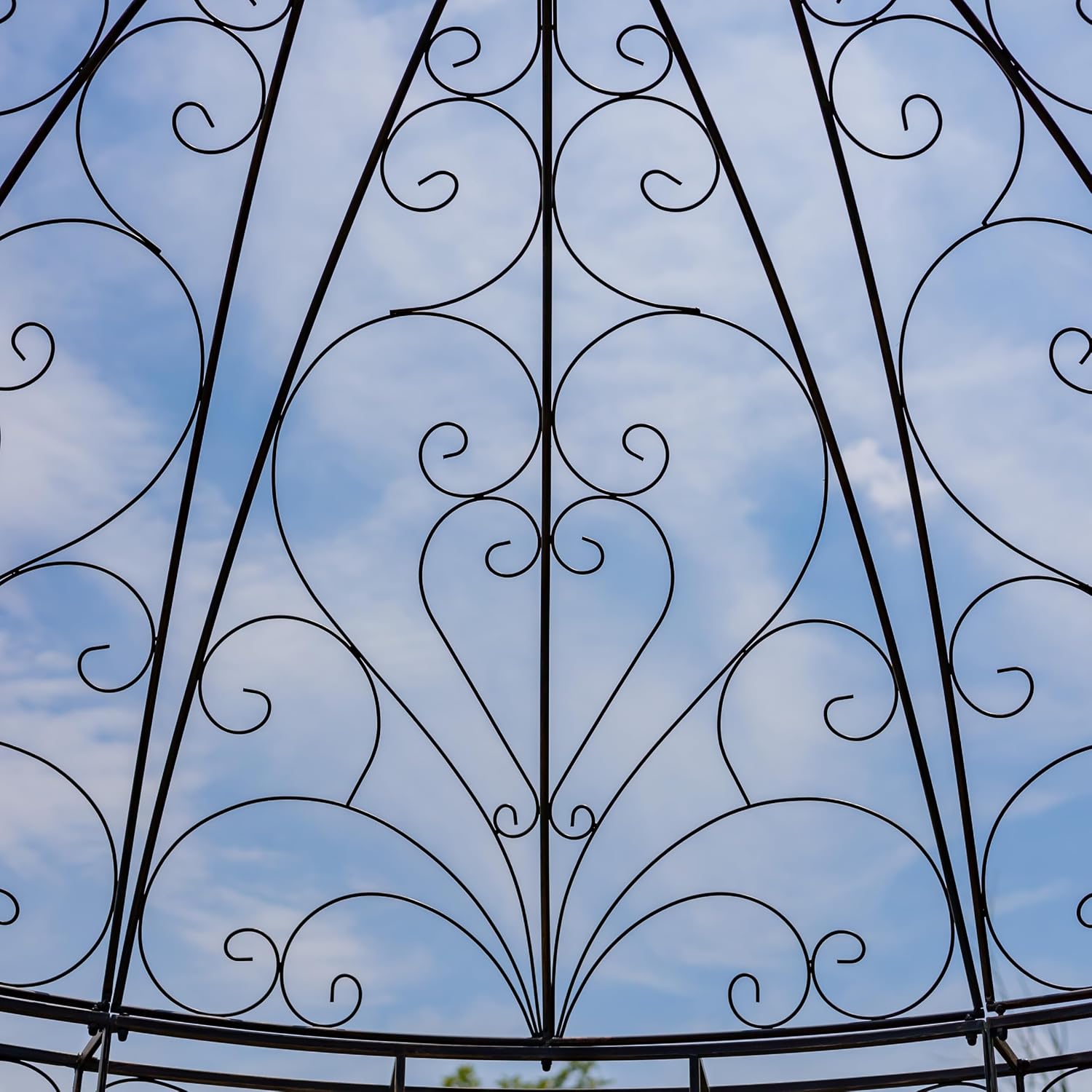 13.8ft. Tall Ornate Round Iron Garden Gazebo Medillín 1972' (Antique Bronze)