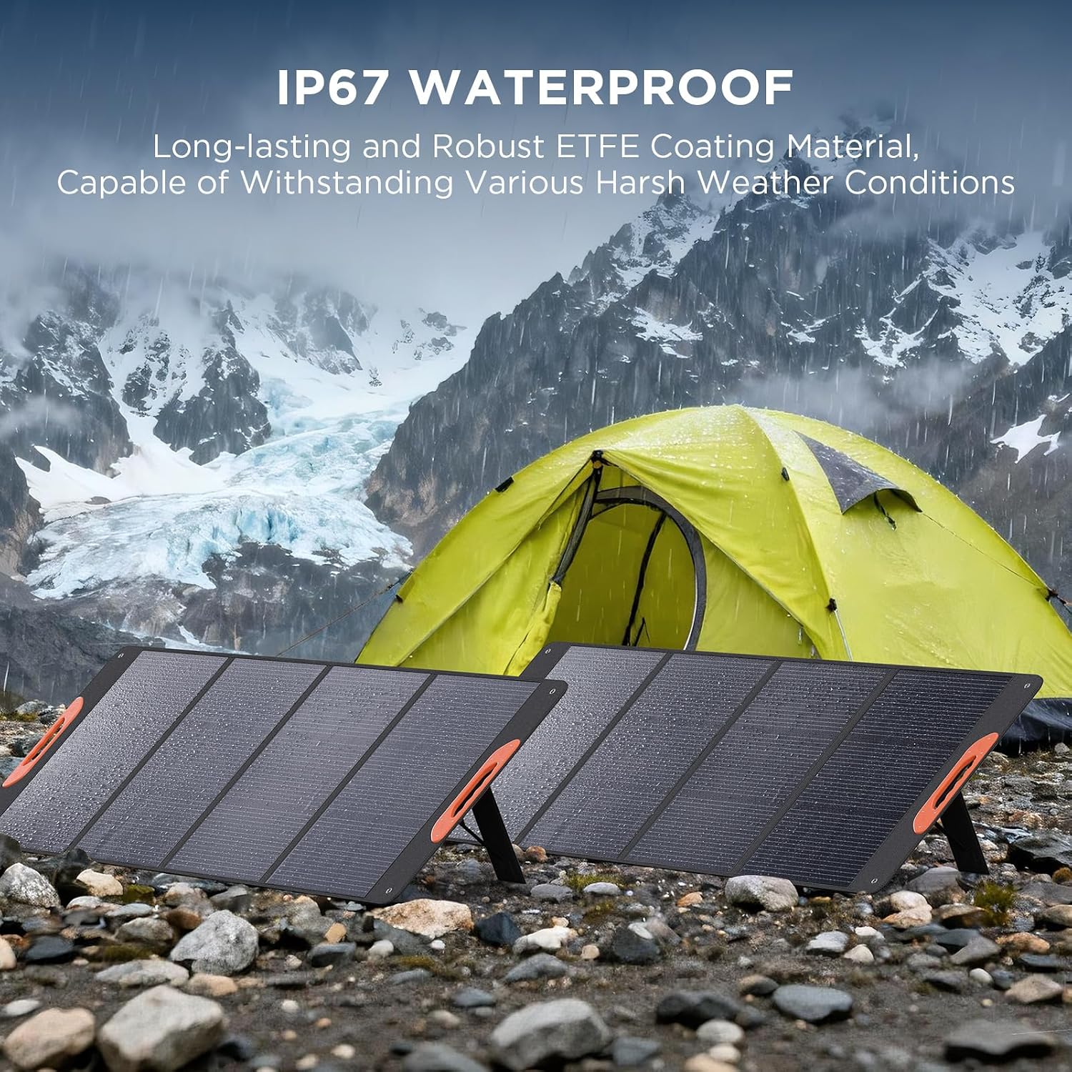 ZOUPW 320W (2x160W) N-Type 16BB Portable Solar Panel,25% High Efficiency Foldable Solar Charger for Jackery 1000 V2/Anker Solix/Ecoflow/Bluetti,IP67 Waterproof for RV Camping Emergency Power Supply