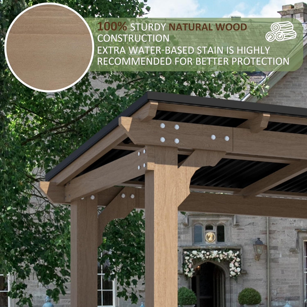 VEIKOU 8'x5' BBQ Grill Gazebo Shelter with Galvanized Steel Roof, Cedar Frame, Patio Gazebo for Barbecue, Backyard, Garden, Deck, Light Mocha Brown