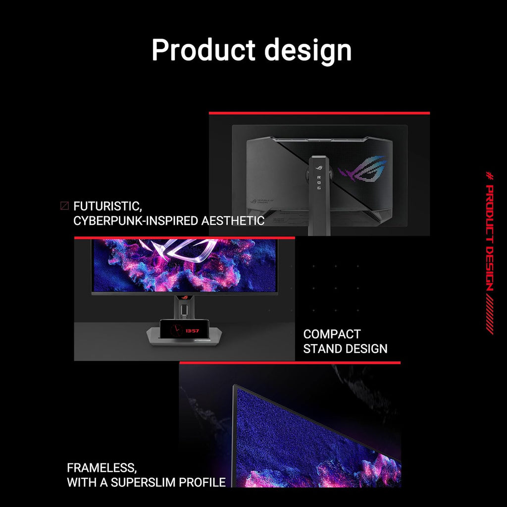 ASUS ROG Strix 27' 4K QD-OLED Gaming Monitor (XG27UCDMG) - 240Hz, 0.03ms, Anti-Flicker 2.0, Custom Heatsink, Care Pro, Neo Proximity Sensor, 99% DCI-P3, True 10-bit Color, 3 yr Warranty