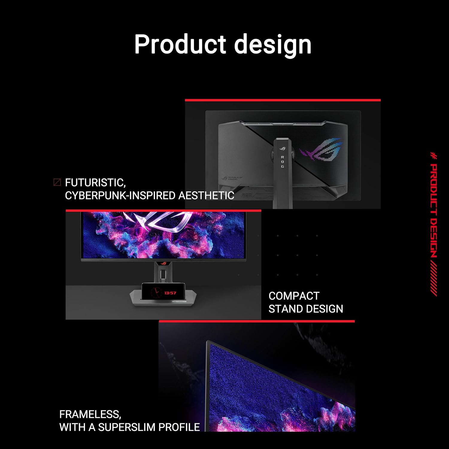 ASUS ROG Strix 27' 4K QD-OLED Gaming Monitor (XG27UCDMG) - 240Hz, 0.03ms, Anti-Flicker 2.0, Custom Heatsink, Care Pro, Neo Proximity Sensor, 99% DCI-P3, True 10-bit Color, 3 yr Warranty