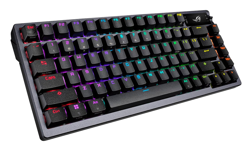 ASUS ROG Azoth Wireless Mechanical Gaming Keyboard – 75% TKL, Tri-Mode Connectivity, Hot Swappable Pre-lubed ROG NX Storm Clicky Switches, PBT Keycaps, RGB, OLED Display, PC/Mac Support - Black