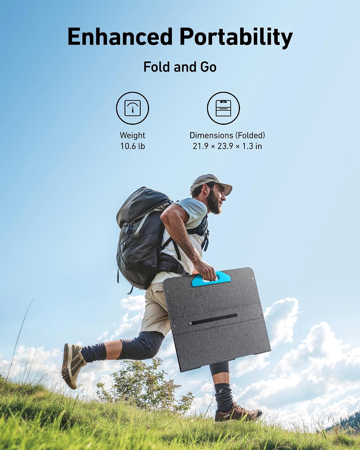 Anker 521 Portable Power Station Upgraded with LiFePO4 Battery, 256Wh 6-Port PowerHouse, 300W (Peak 600W) Solar Generator with 100W Solar Panel, 2 AC Outlets, 60W USB-C PD Output, Outdoor Generator