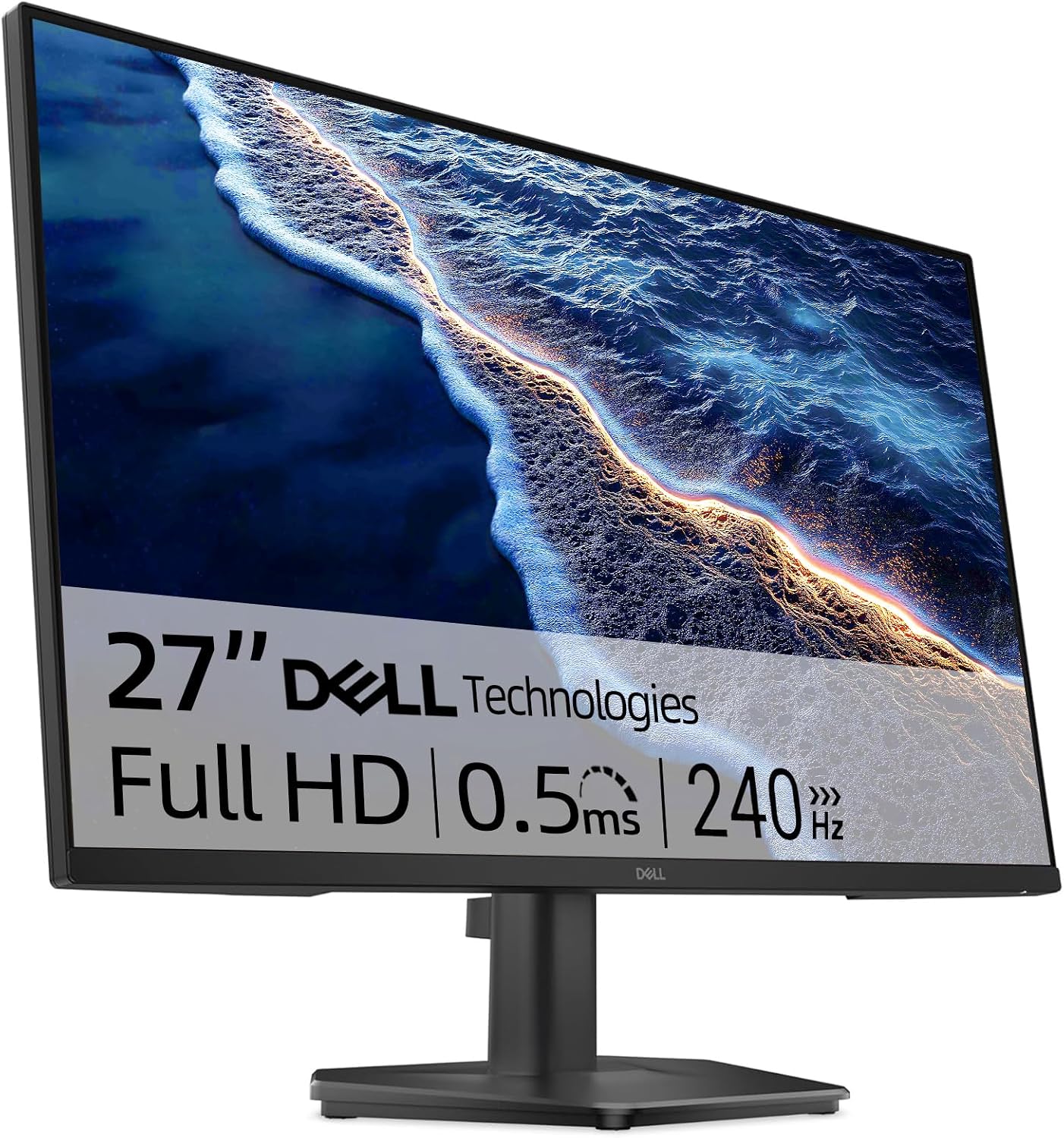 Dell G27 Series Gaming Monitor - 27' FHD (1920x1080) 240 Hz 16:9 Display, 0.5ms Response time, 99% RGB Display AMD FreeSync, 2X HDMI, Anti Glare, DisplayPort 1.4, Tilt Adjustable - Black