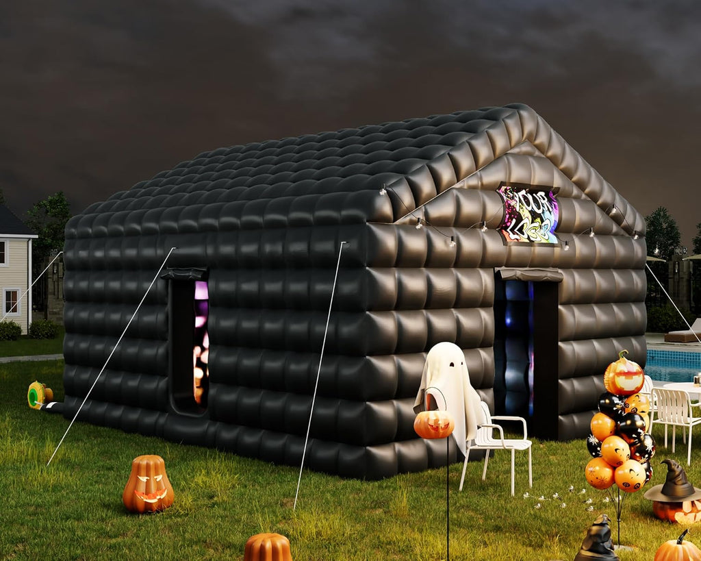 SPECRAFT 20x16x14 FT Large Inflatable Nightclub, Inflatable Tent for Parties with 2 Sides Escape Doors, Party Tent for Birthday Party/Outdoor Events, Black