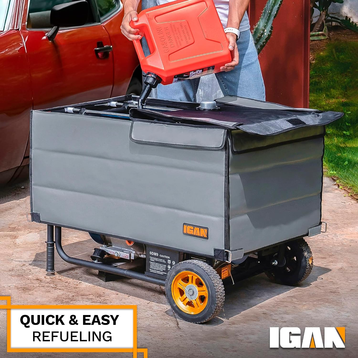 IGAN Generator Covers While Running for most 3500w-12000w Generators - Ultra Heavy Duty Generator Covers for Outside - Portable Waterproof Generator Cover, Generator Enclosure Outdoor Gray