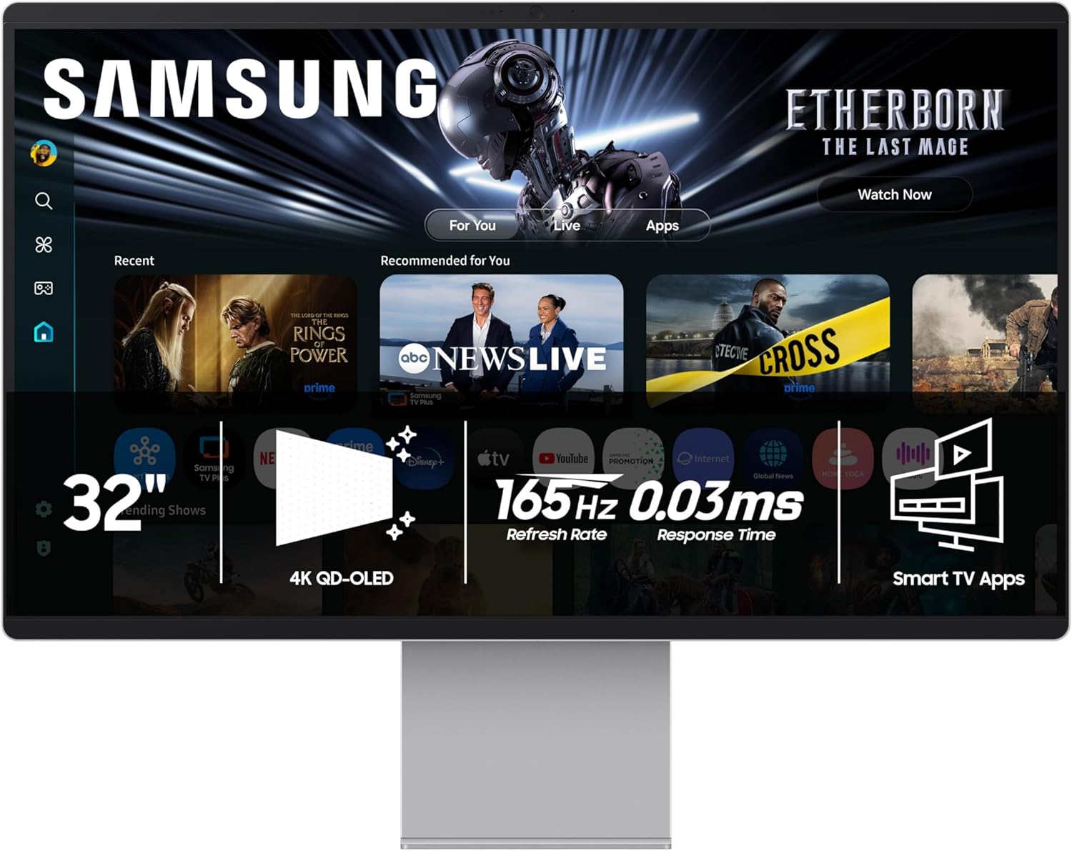 Samsung 32' OLED M9 (M90SF) Smart Monitor with 4K QD-OLED, 165Hz, 0.03ms, Gaming Hub, Samsung Vision AI, 3 Yr Warranty, LS32FM902SNXZA, 2025