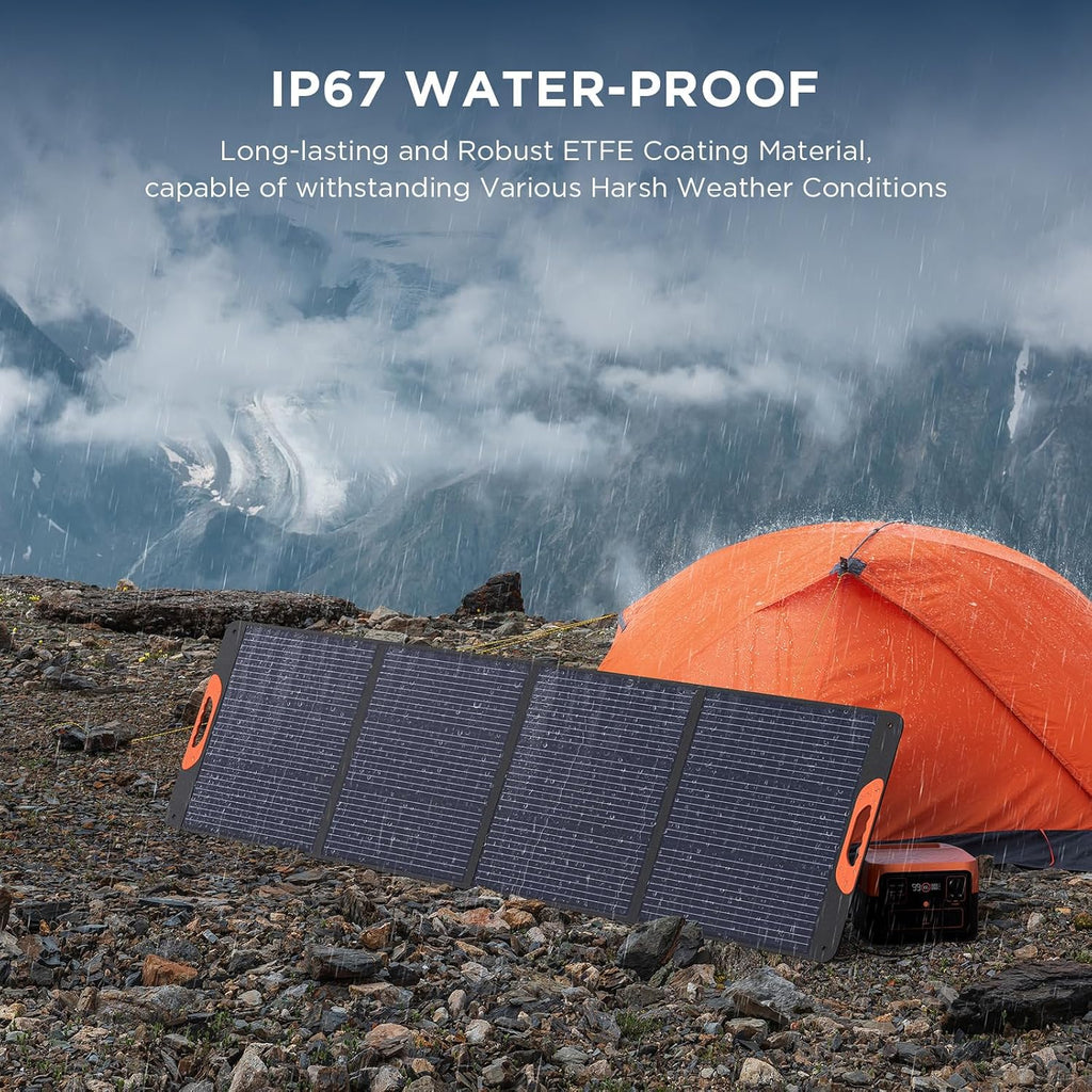 ZOUPW 220W Portable Solar Panel for Power Station,23.5% Efffciency Mono Foldable Solar Charger for Jackery 1000 V2/EcoFlow Delta/Bluetti/Anker Solix,IP67 Waterproof for RV Camping Home Backup