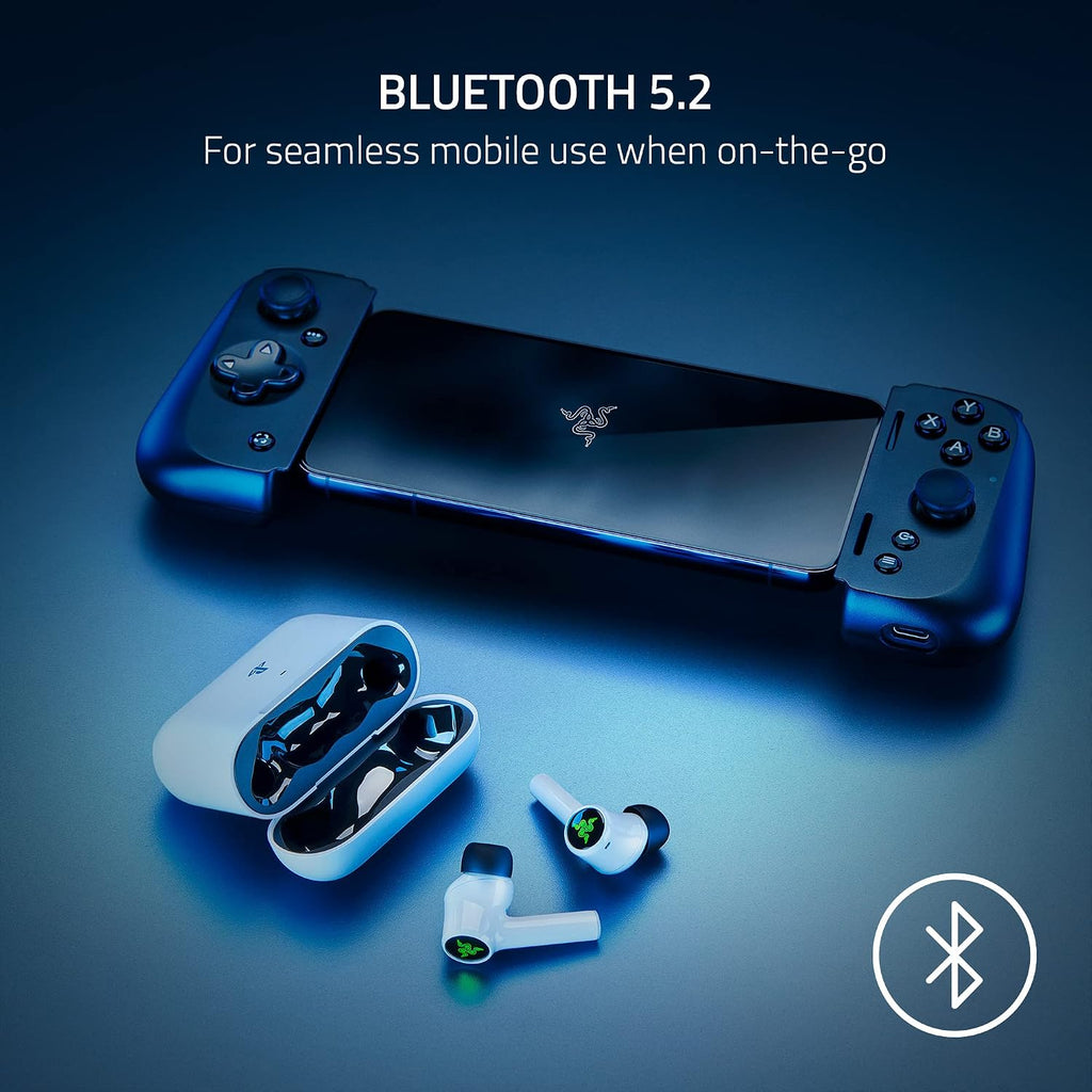 Razer Hammerhead HyperSpeed Wireless Multi-Platform Gaming Earbuds for PlayStation 5 / PS5, PC, Mobile: ANC - Noise Cancelling Mic - Bluetooth 5.2 - RGB Chroma - 30 Hr Battery