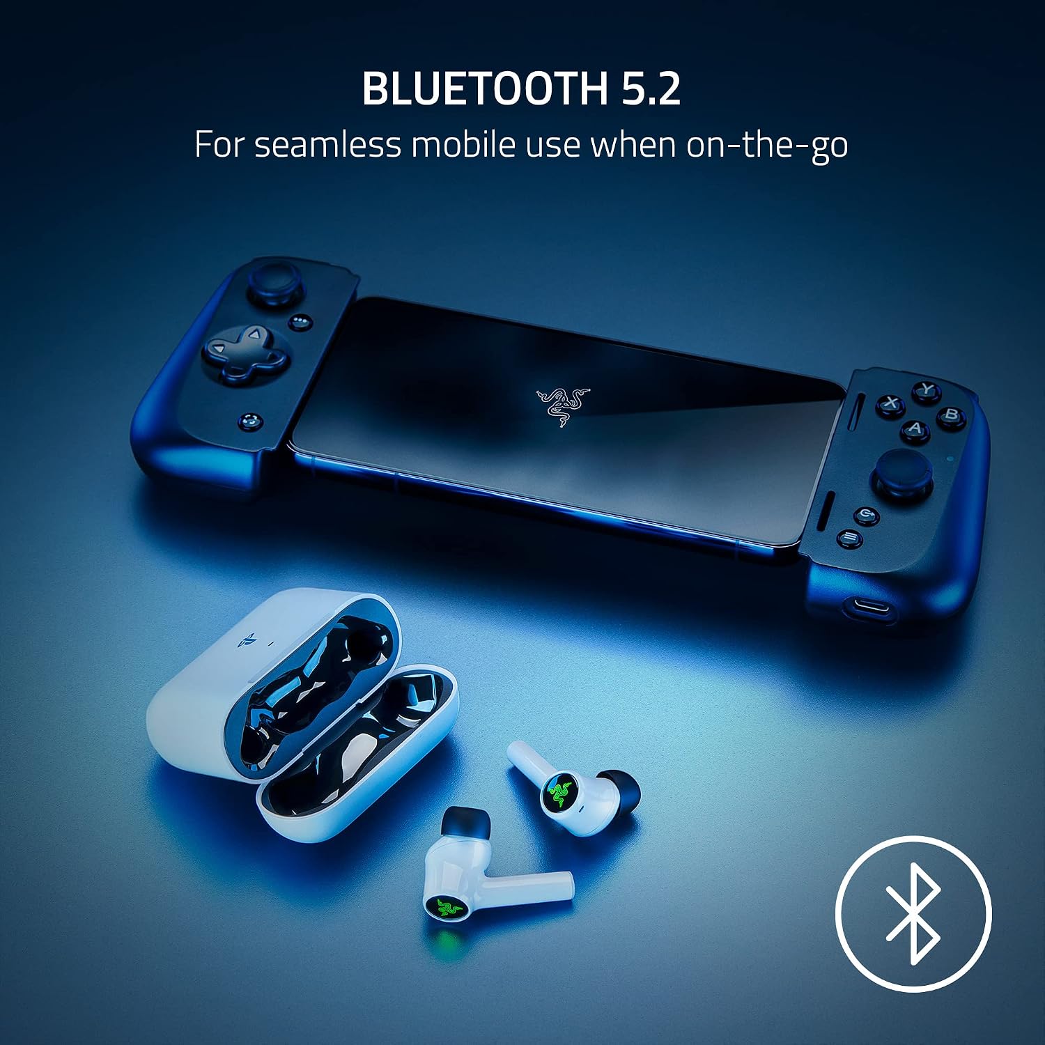 Razer Hammerhead HyperSpeed Wireless Multi-Platform Gaming Earbuds for PlayStation 5 / PS5, PC, Mobile: ANC - Noise Cancelling Mic - Bluetooth 5.2 - RGB Chroma - 30 Hr Battery