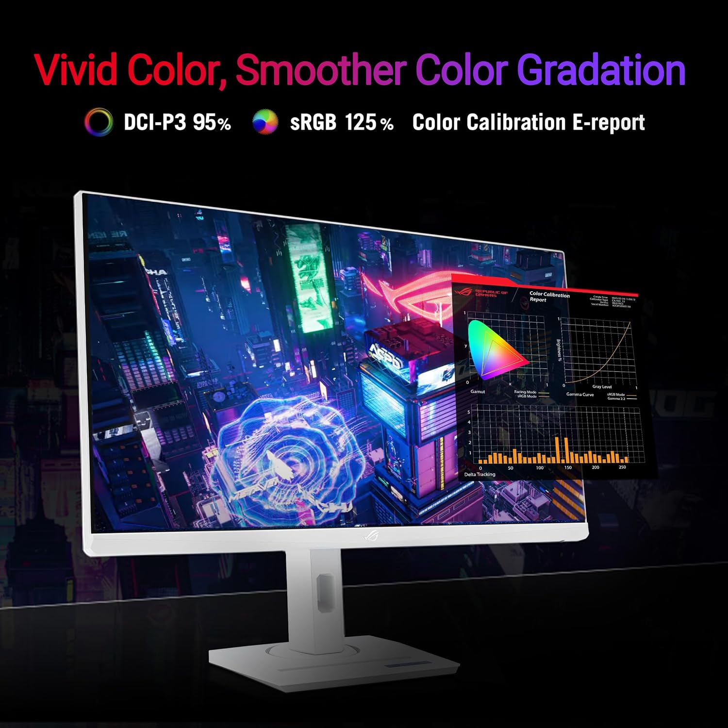 ASUS ROG Strix 27' 1440P USB-C HDR Gaming Monitor (XG27ACG-W) - White, QHD, 180Hz, 1ms, Fast IPS, DCI-P3 95%, Extreme Low Motion Blur Sync, G-Sync Compatible, Tripod Socket, AI Gaming, 3yr Warranty