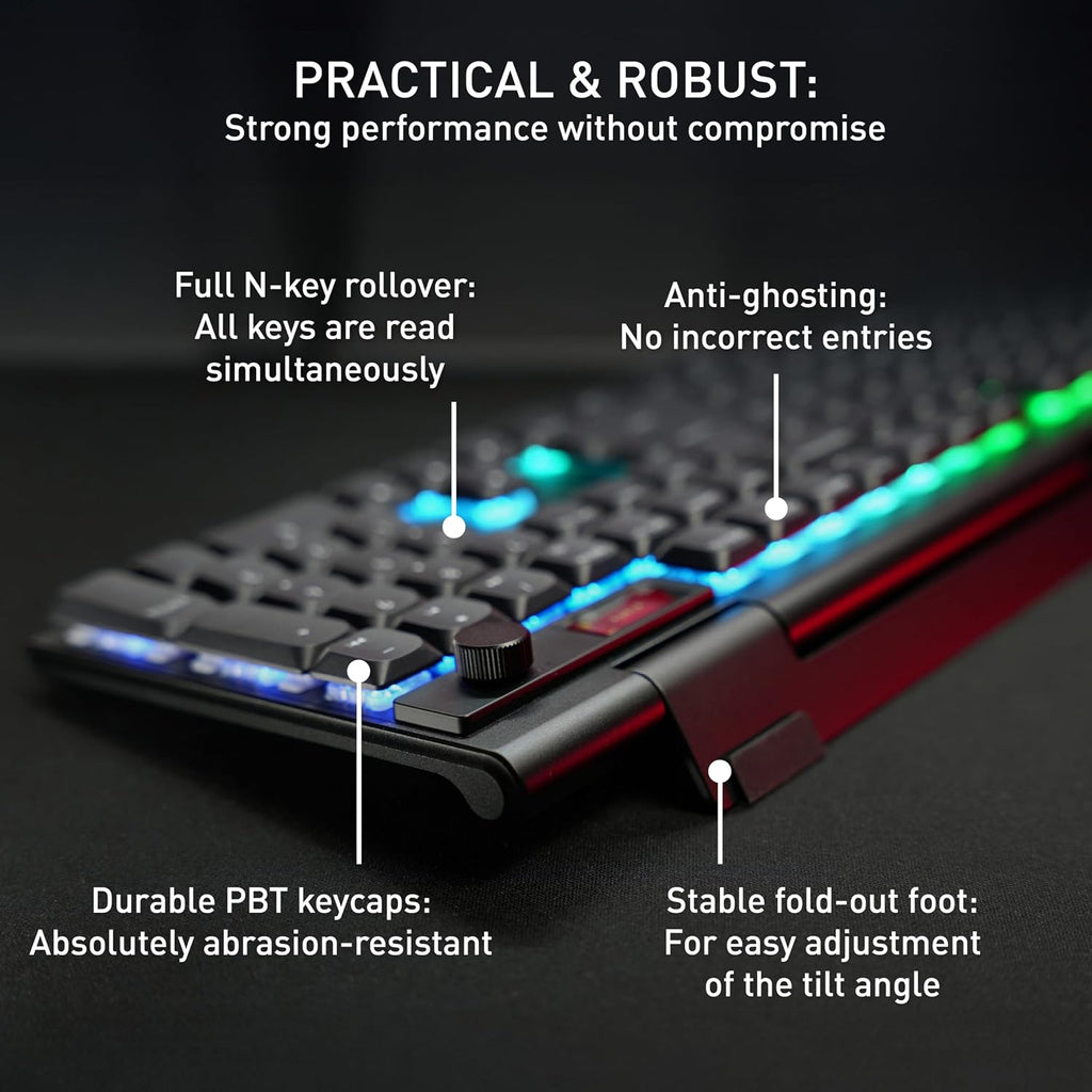 MX 10.1 Wireless | Cordless Low-Profile Gaming Keyboard | Rotary LCD Knob | RGB Lighting | Slim Aluminum
