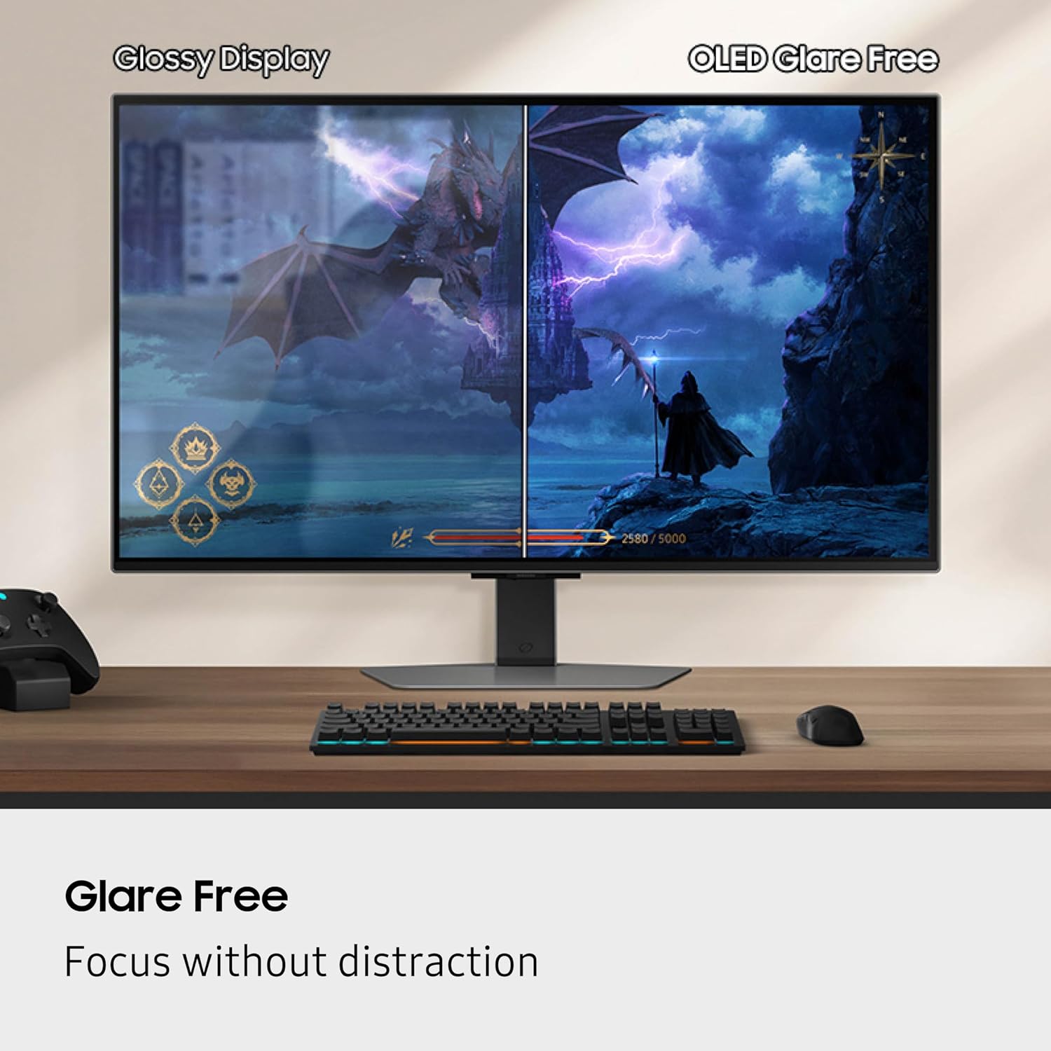 SAMSUNG 27-inch Odyssey QD-OLED G8 (G81SF), 4K, 240Hz, Gaming Monitor, 0.03ms Response Time, DisplayHDR True Black 400, AMD FreeSync™ Premium Pro, Ergonomic Stand, LS27FG810SNXZA, 2025