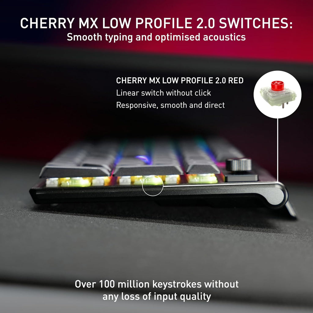 MX 10.1 Wireless | Cordless Low-Profile Gaming Keyboard | Rotary LCD Knob | RGB Lighting | Slim Aluminum